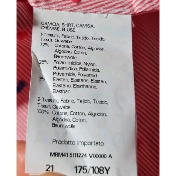 MARINA SPORT BY MARINA RINALDI Womens Button Up Top Size 12 Pink Striped 107A - Picture 7 of 7